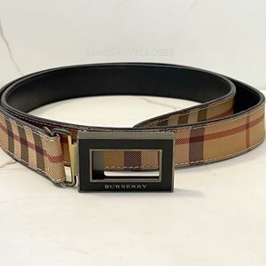 BURBERRY Vintage Check Leather Belt